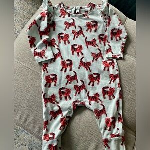 TEA Collection One Piece Tiger Print outfit with ruffles size 6-9 months
